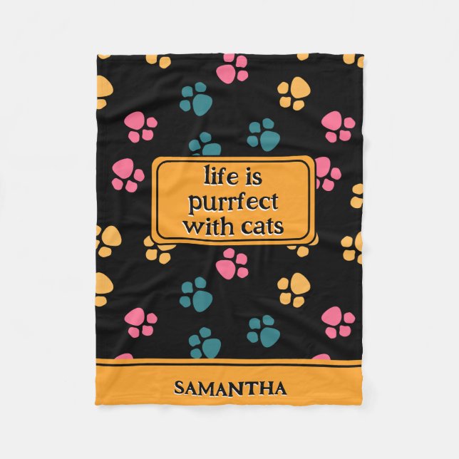 Niedliche Schwarzkatzenpaare Fleecedecke (Vorderseite)