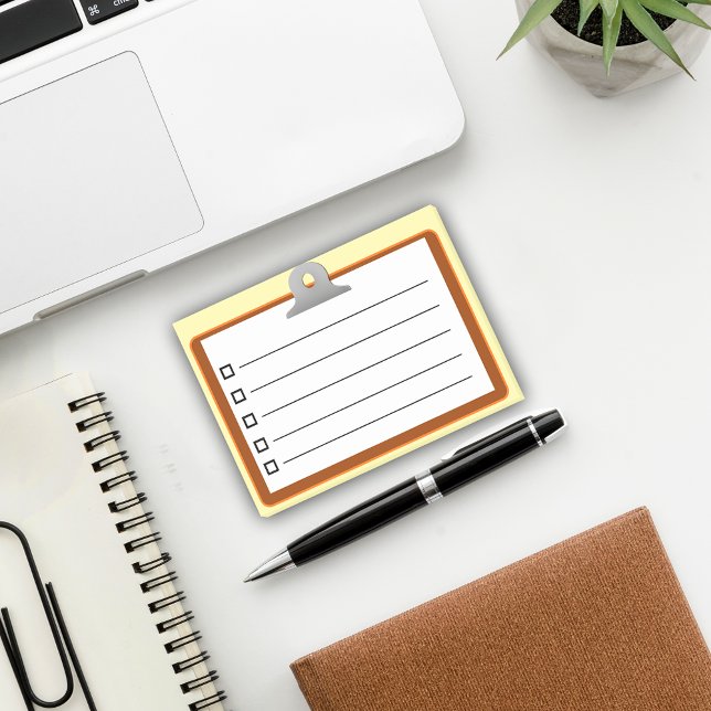 Niedliche schwarzweiße Zwischenablage Post-it Klebezettel (Von Creator hochgeladen)