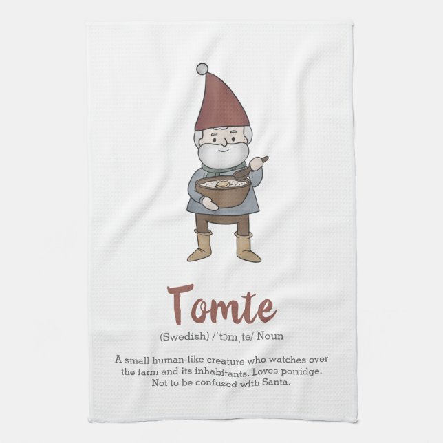 Niedliche Schwedische Tomate-Gnome - Definition  Geschirrtuch (Vertikal)
