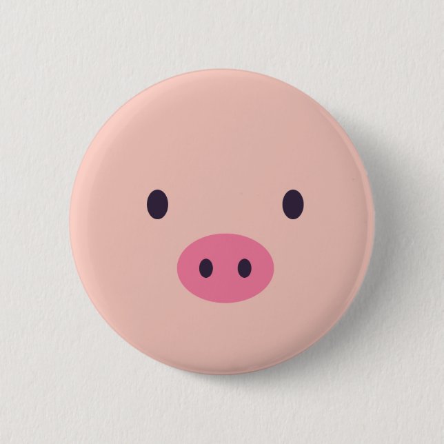 Niedliche Schwein-Knöpfe Button (Vorderseite)