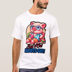 Niedliche Schweine im Urlaub T-Shirt