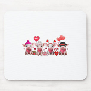 Niedliche Schweine Valentinstag Zuchttier Schweine Mousepad
