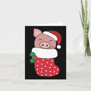 Niedliche Schweine zu Weihnachten Strumpf für Weih Karte