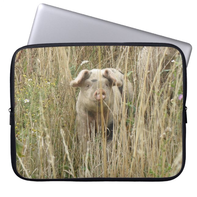 Niedliche Schweinebackverpackung Laptopschutzhülle (Vorderseite)