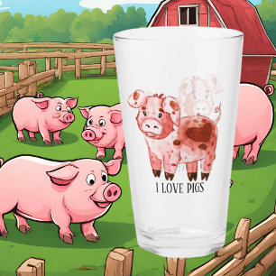 niedliche Schweineliebhaber geben Namen Glas