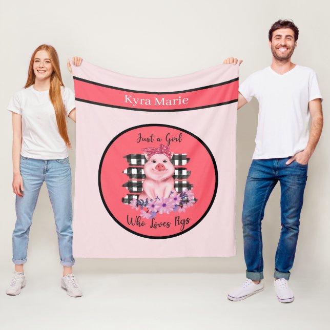 niedliche Schweineliebhaber tragen den Namen Fleec Fleecedecke (Beispiel)