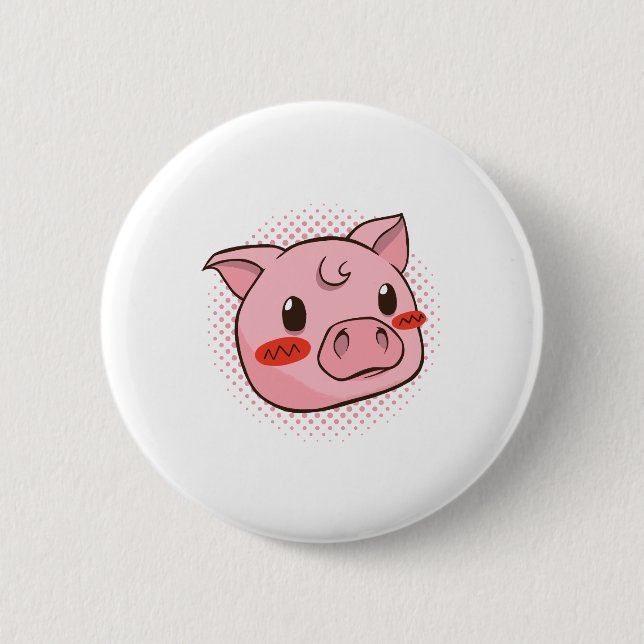 Niedliche Schweinespensionen Button (Vorderseite)