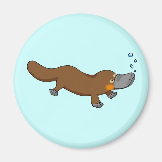 Niedliche Schwimmenfleckenplatypus Magnet (Vorne)