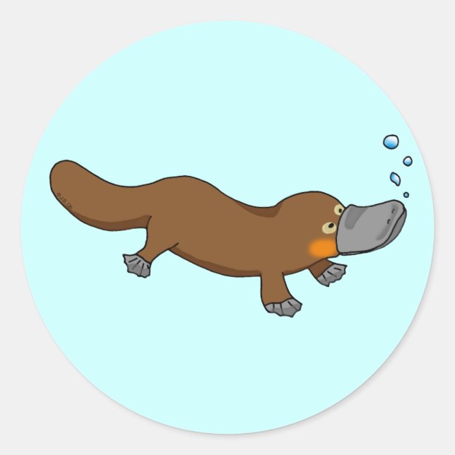 Niedliche Schwimmenfleckenplatypus Runder Aufkleber (Vorderseite)
