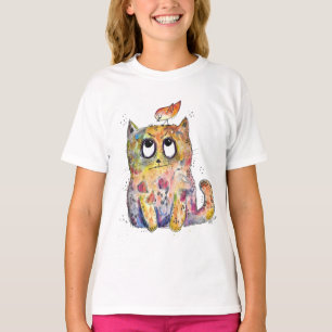 Niedliche, schwindelerregende Katze T-Shirt