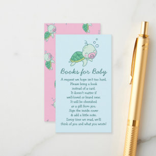 Niedliche Sea Turtle Baby Shower Kawaii Buch Pink  Begleitkarte
