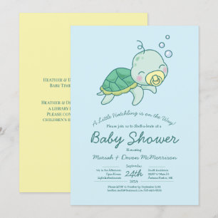 Niedliche Sea Turtle Baby Shower Kawaii Einladung