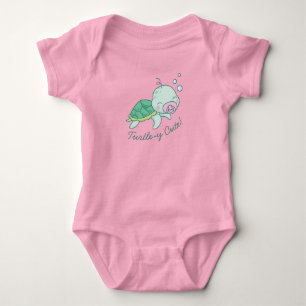 Niedliche Sea Turtle Baby Shower Kawaii Pink Girl Strampler