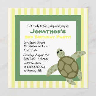 Niedliche Sea Turtle Geburtstagsparty Einladung Gr