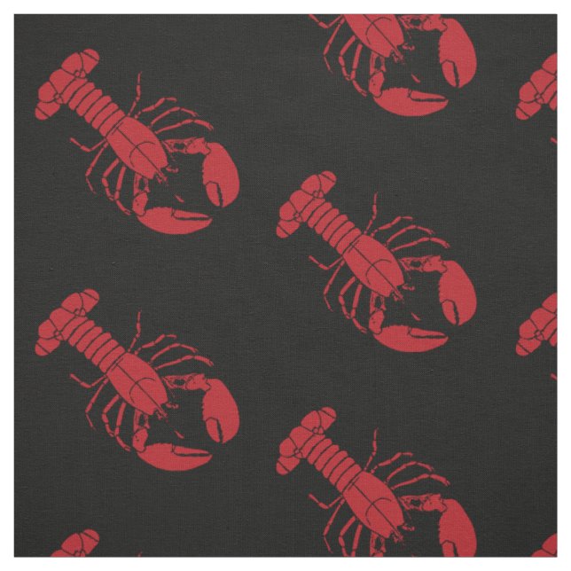niedliche Seeklobsterware rot Stoff (Muster)