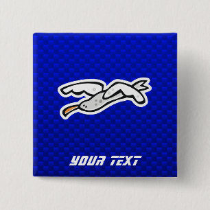 Niedliche Seemöwe; Blau Button