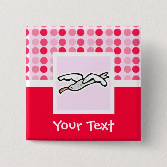 Niedliche Seemöwe Button (Vorderseite)