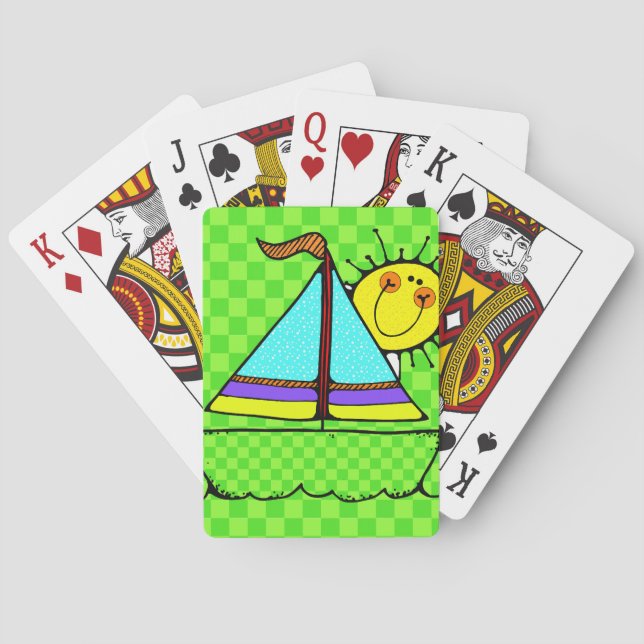 Niedliche Segelbootkarten Spielkarten (Rückseite)
