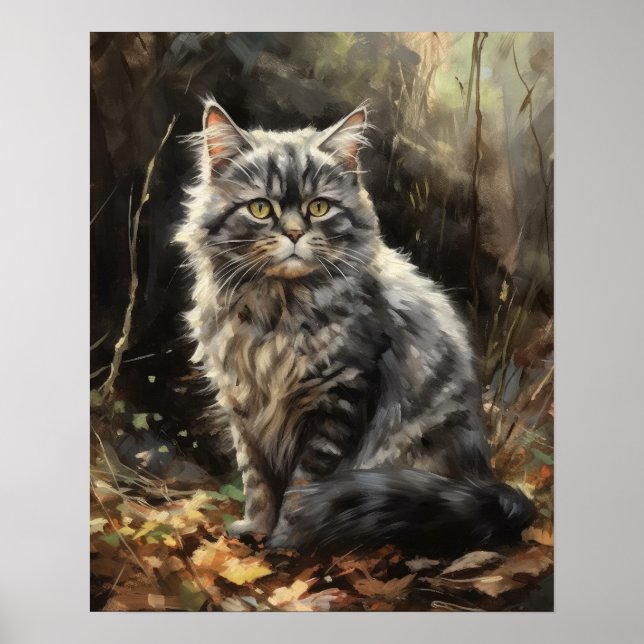 Niedliche Selkirk Rex Cat Art Print Poster (Vorne)