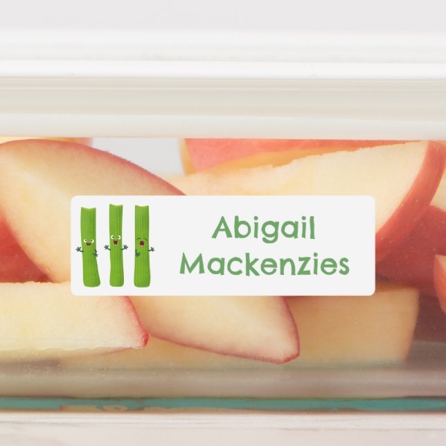 Niedliche Sellerie Sticks Cartoon Gemüse personali Etiketten (Befestigt)