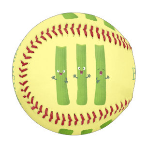 Niedliche Sellerie Sticks Trio Cartoon Gemüse Baseball
