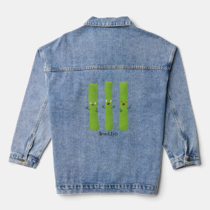 Niedliche Sellerie Sticks Trio Cartoon Gemüse Jeansjacke