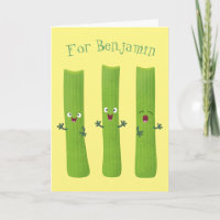 Niedliche Sellerie Sticks Trio Cartoon Gemüse