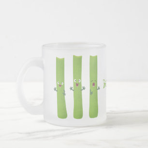 Niedliche Sellerie Sticks Trio Cartoon Gemüse Mattglastasse
