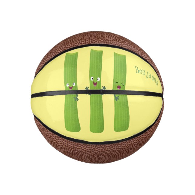Niedliche Sellerie Sticks Trio Cartoon Gemüse Mini Basketball (Vorderseite)