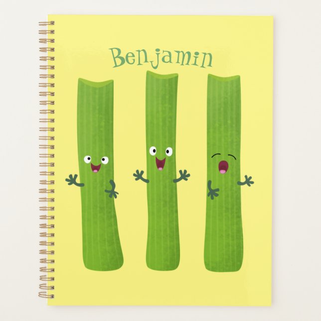 Niedliche Sellerie Sticks Trio Cartoon Gemüse Planer (Vorderseite)