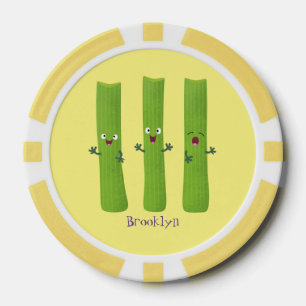 Niedliche Sellerie Sticks Trio Cartoon Gemüse Pokerchips