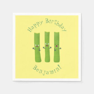 Niedliche Sellerie Sticks Trio Cartoon Gemüse Serviette