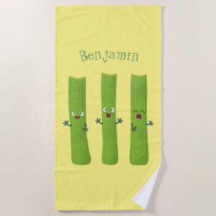 Niedliche Sellerie Sticks Trio Cartoon Gemüse Strandtuch