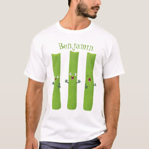 Niedliche Sellerie Sticks Trio Cartoon Gemüse T-Shirt