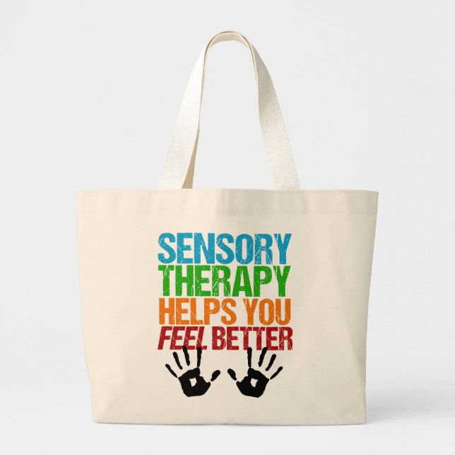 Niedliche sensorische Therapie OT Handprints Jumbo Stoffbeutel (Vorne)