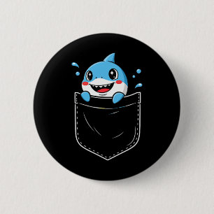 Niedliche Shark Pocket Meme Funny Button