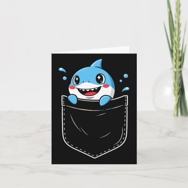 Niedliche Shark Pocket Meme Funny Karte (Vorderseite)