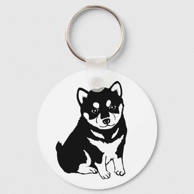 Niedliche Shiba Inu Puppy Art Schlüsselanhänger (Vorderseite)