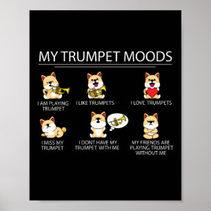 Niedliche Shiba Inu Trumpet Player Geschenk Kinder Poster