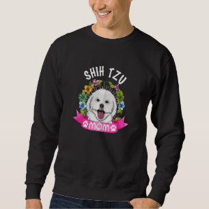 Niedliche Shih Tzu Dog Mama Blume Welpen Hunde Sweatshirt