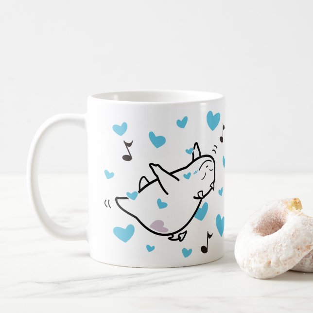 Niedliche Shy Devil Happy Couples Tasse (Mit Donut)