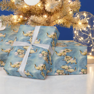 Niedliche siamesische Kätzchen Mitte Jahrhundert M Geschenkpapier