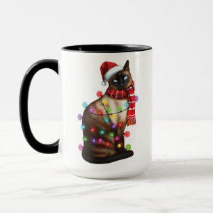 Niedliche siamesische Katze Lover Funny Xmas Weihn Tasse