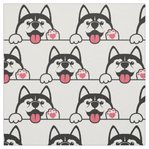 Niedliche sibirische Husky-Farbe Stoff
