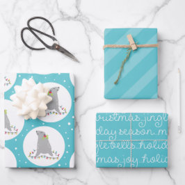 Niedliche Siegel Weihnachtswrapping Paper Sheets Geschenkpapier Set