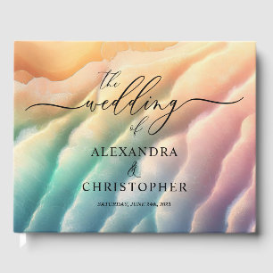 Niedliche Signatur der Sommersonne am rosa Ozeanst Gästebuch