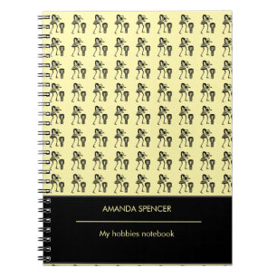Niedliche Silhouette Drummer, Spiral Foto Notebook Notizblock