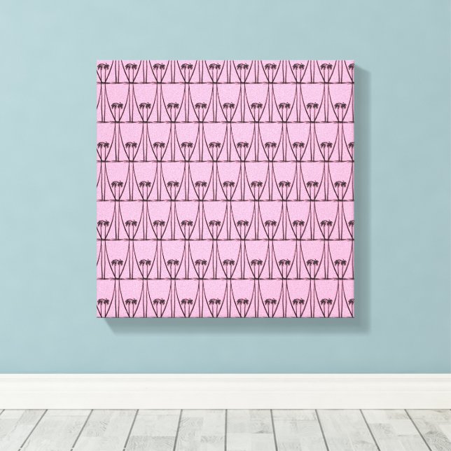 Niedliche Silhouette Kokospalmen Leinwanddruck (Insitu (Holzboden))