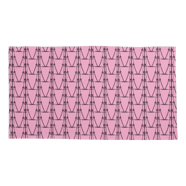 Niedliche Silhouette Mini Coconut Baummuster Rosa Kissenbezug (Rückseite-Links)