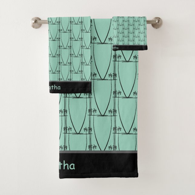 Niedliche Silhouette, modern rosa Badhandtuch Set (Insitu)